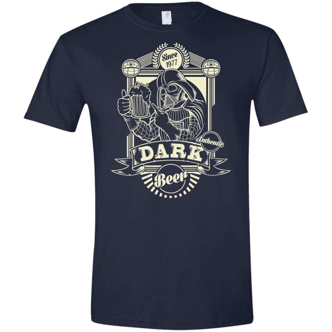 T-Shirts Navy / X-Small Dark Beer Men's Semi-Fitted Softstyle