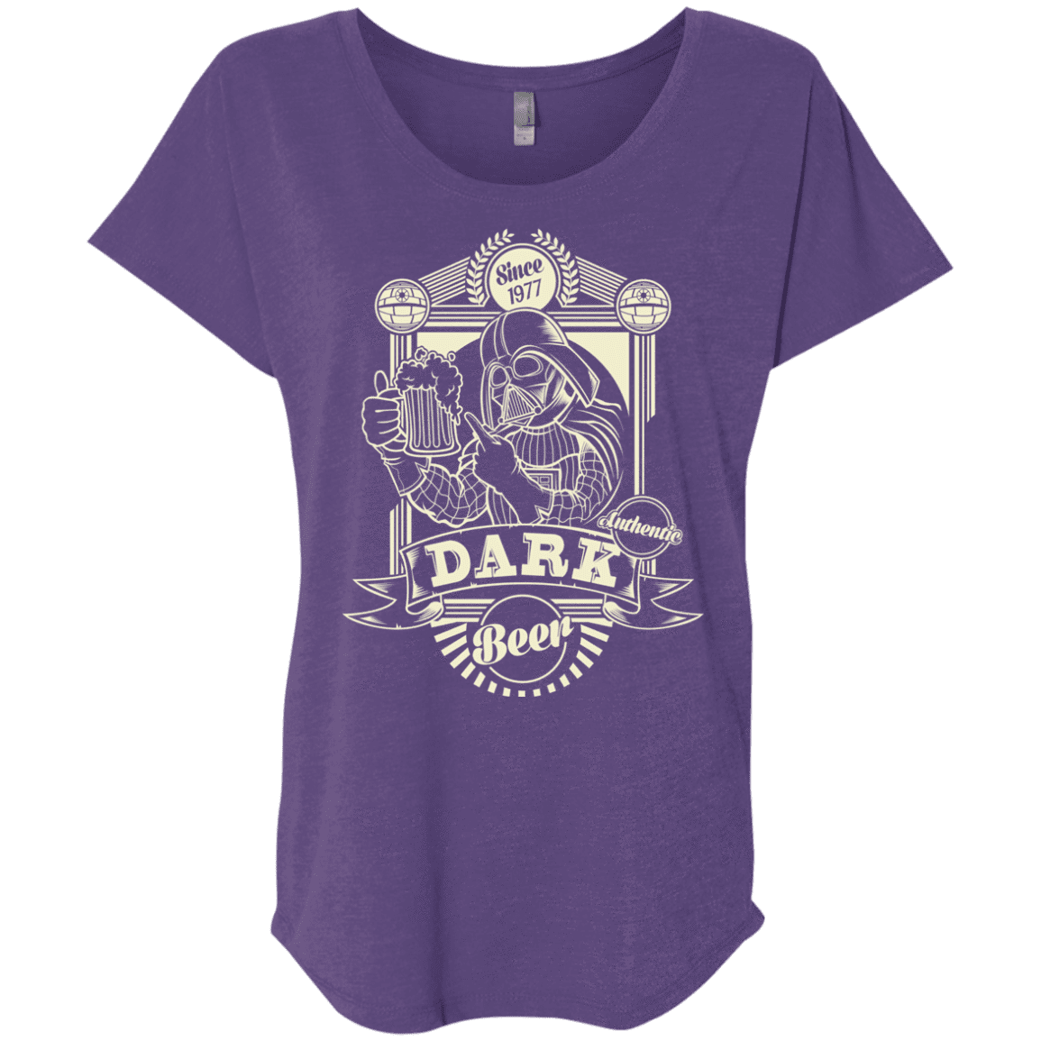 T-Shirts Purple Rush / X-Small Dark Beer Triblend Dolman Sleeve