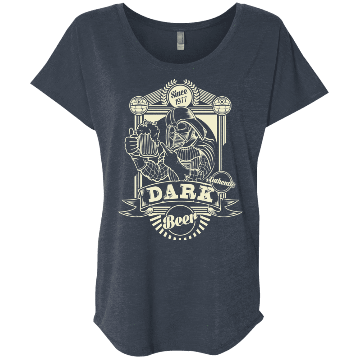 T-Shirts Vintage Navy / X-Small Dark Beer Triblend Dolman Sleeve