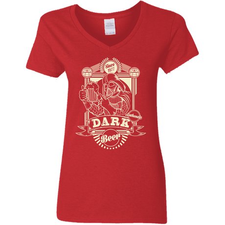 T-Shirts Red / S Dark Beer Women's V-Neck T-Shirt