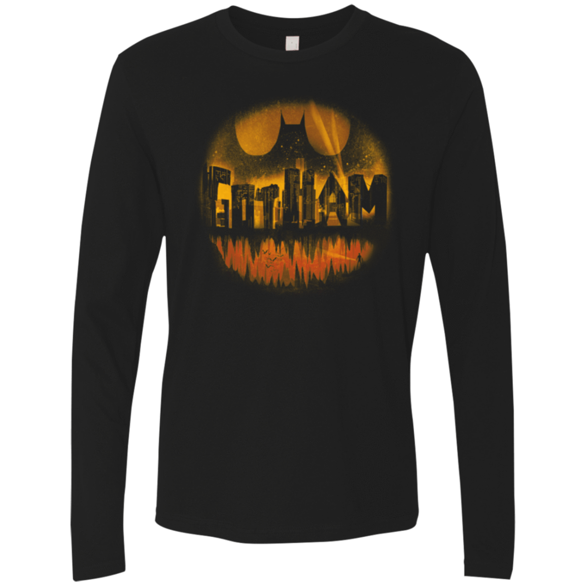 T-Shirts Black / Small Dark City Orange Version Men's Premium Long Sleeve