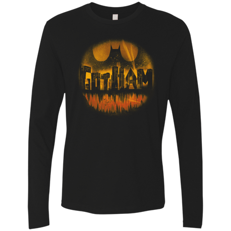 T-Shirts Black / Small Dark City Orange Version Men's Premium Long Sleeve