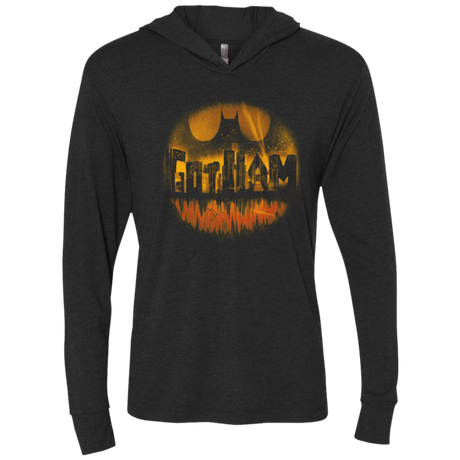 T-Shirts Vintage Black / X-Small Dark City Orange Version Triblend Long Sleeve Hoodie Tee