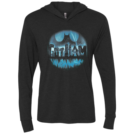 T-Shirts Vintage Black / X-Small Dark City Triblend Long Sleeve Hoodie Tee