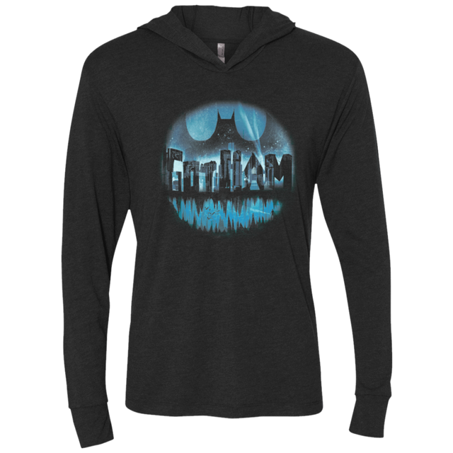 T-Shirts Vintage Black / X-Small Dark City Triblend Long Sleeve Hoodie Tee