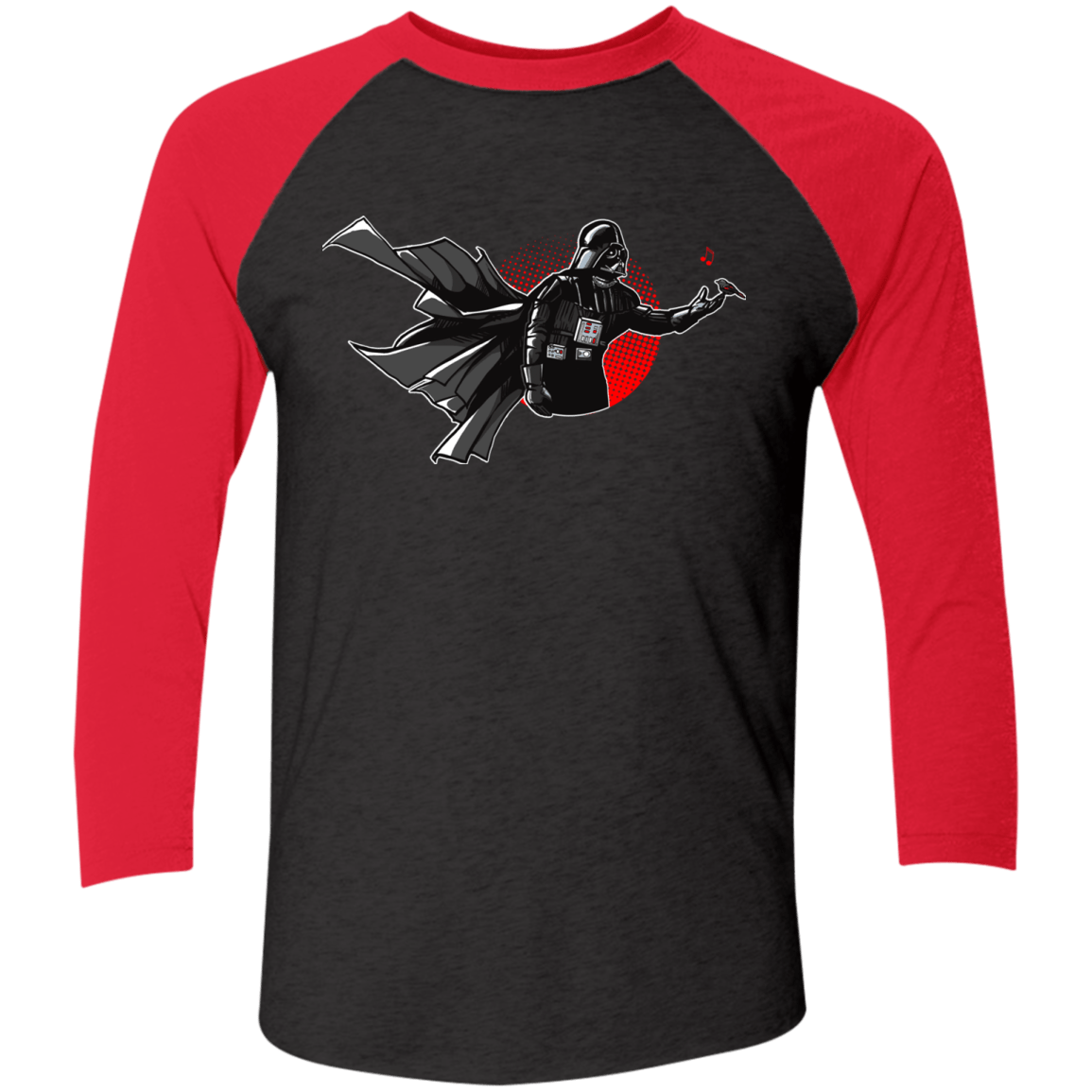 T-Shirts Vintage Black/Vintage Red / X-Small Dark Enforcer Men's Triblend 3/4 Sleeve