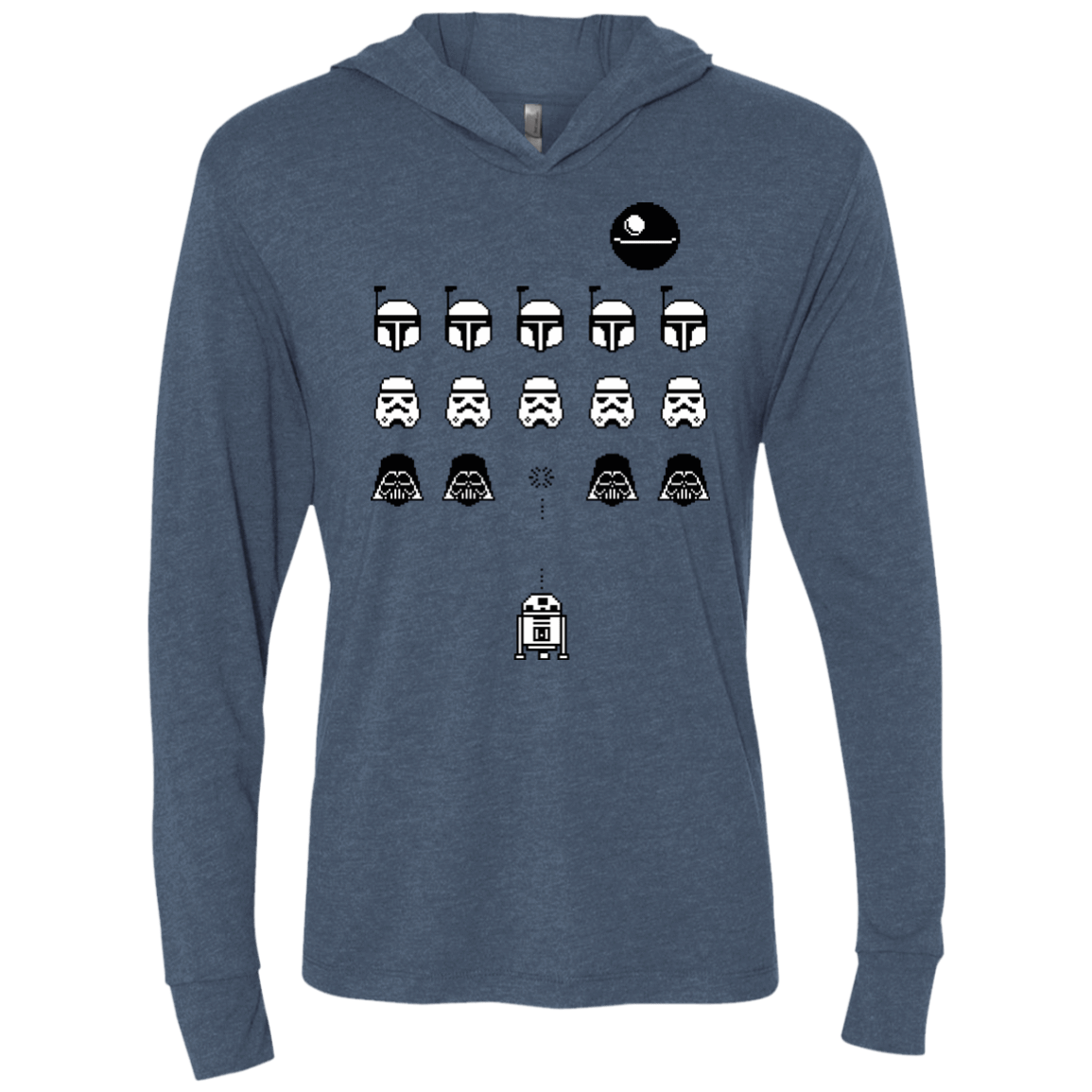 T-Shirts Indigo / X-Small Dark Invaders Triblend Long Sleeve Hoodie Tee