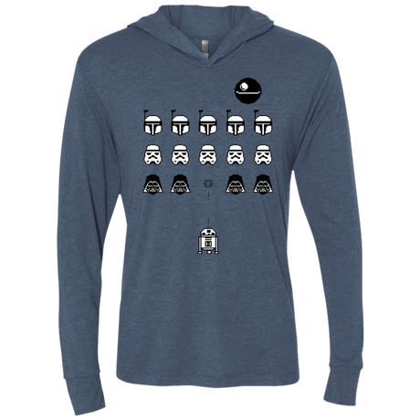 T-Shirts Indigo / X-Small Dark Invaders Triblend Long Sleeve Hoodie Tee