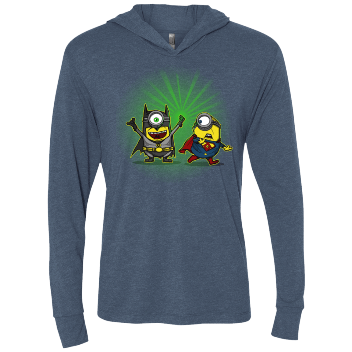 T-Shirts Indigo / X-Small Dark Minion VS False God Triblend Long Sleeve Hoodie Tee