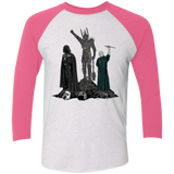 T-Shirts Heather White/Vintage Pink / X-Small Dark Power Men's Triblend 3/4 Sleeve