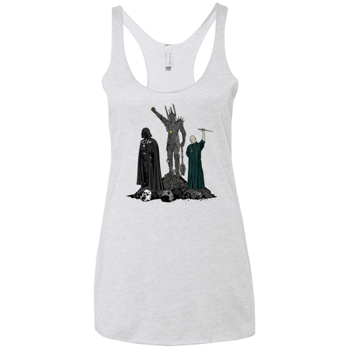 T-Shirts Heather White / X-Small Dark Power Women's Triblend Racerback Tank