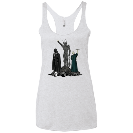 T-Shirts Heather White / X-Small Dark Power Women's Triblend Racerback Tank