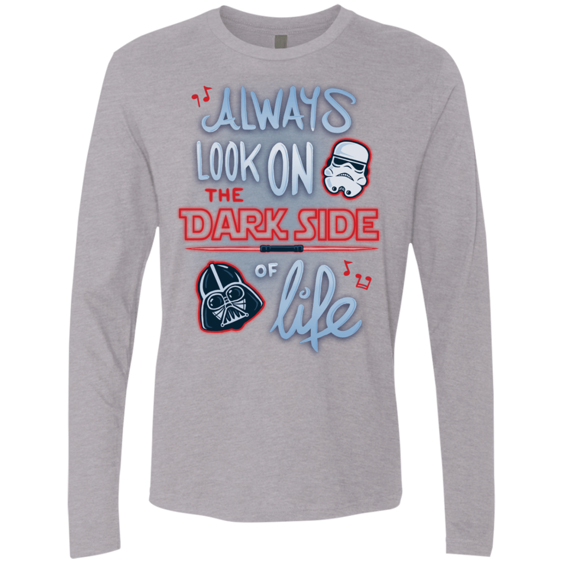 T-Shirts Heather Grey / Small Dark Side of Life Men's Premium Long Sleeve