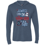 T-Shirts Indigo / X-Small Dark Side of Life Triblend Long Sleeve Hoodie Tee