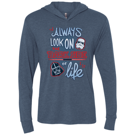 T-Shirts Indigo / X-Small Dark Side of Life Triblend Long Sleeve Hoodie Tee