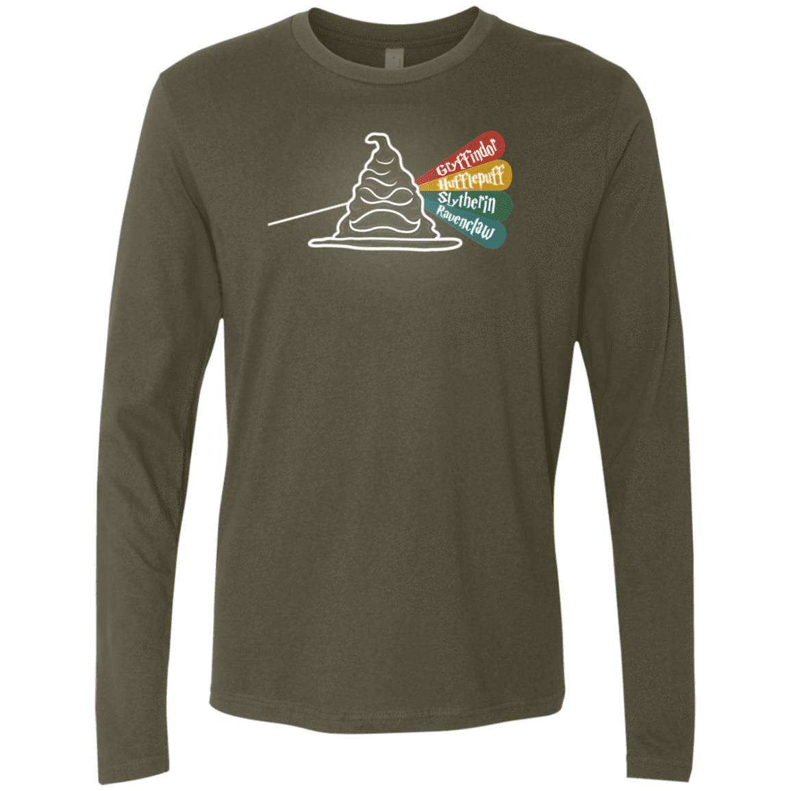 T-Shirts Military Green / S Dark Side of the Hat Men's Premium Long Sleeve