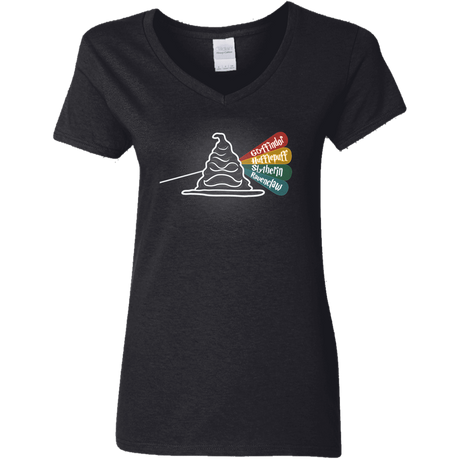 T-Shirts Black / S Dark Side of the Hat Women's V-Neck T-Shirt