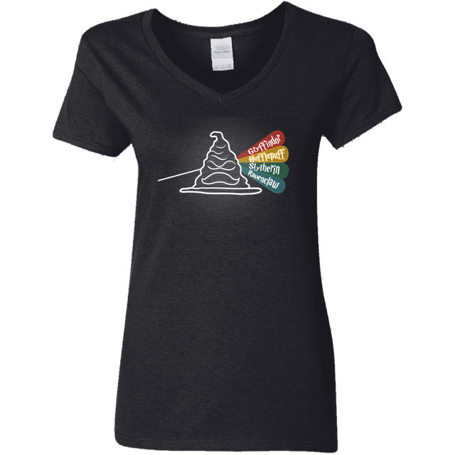 T-Shirts Black / S Dark Side of the Hat Women's V-Neck T-Shirt