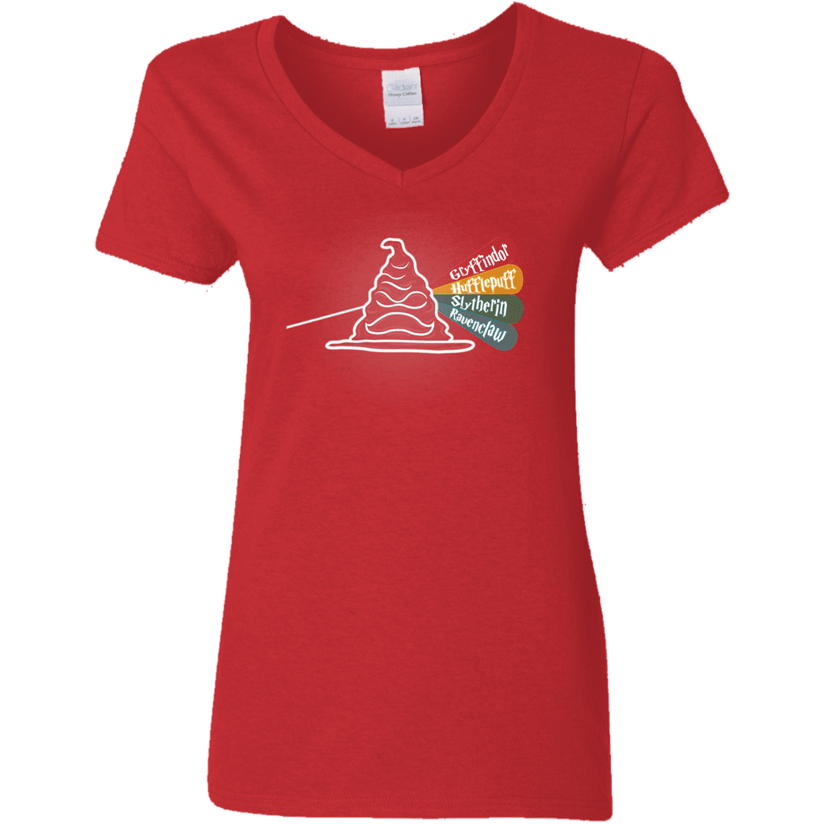 T-Shirts Red / S Dark Side of the Hat Women's V-Neck T-Shirt