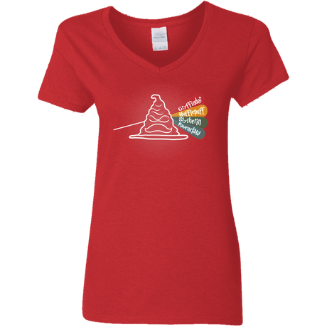 T-Shirts Red / S Dark Side of the Hat Women's V-Neck T-Shirt