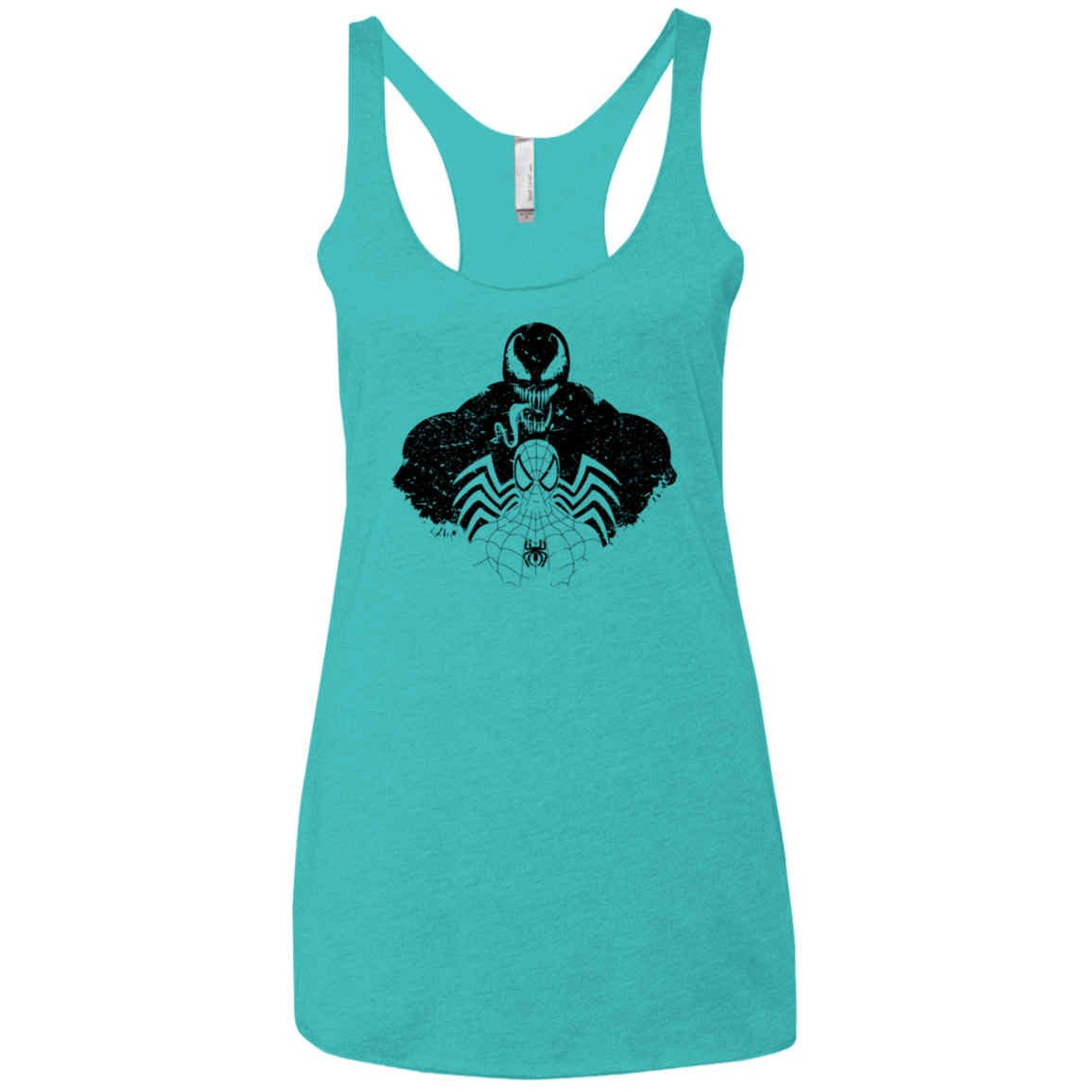 T-Shirts Tahiti Blue / X-Small Dark Spider Shadow Women's Triblend Racerback Tank