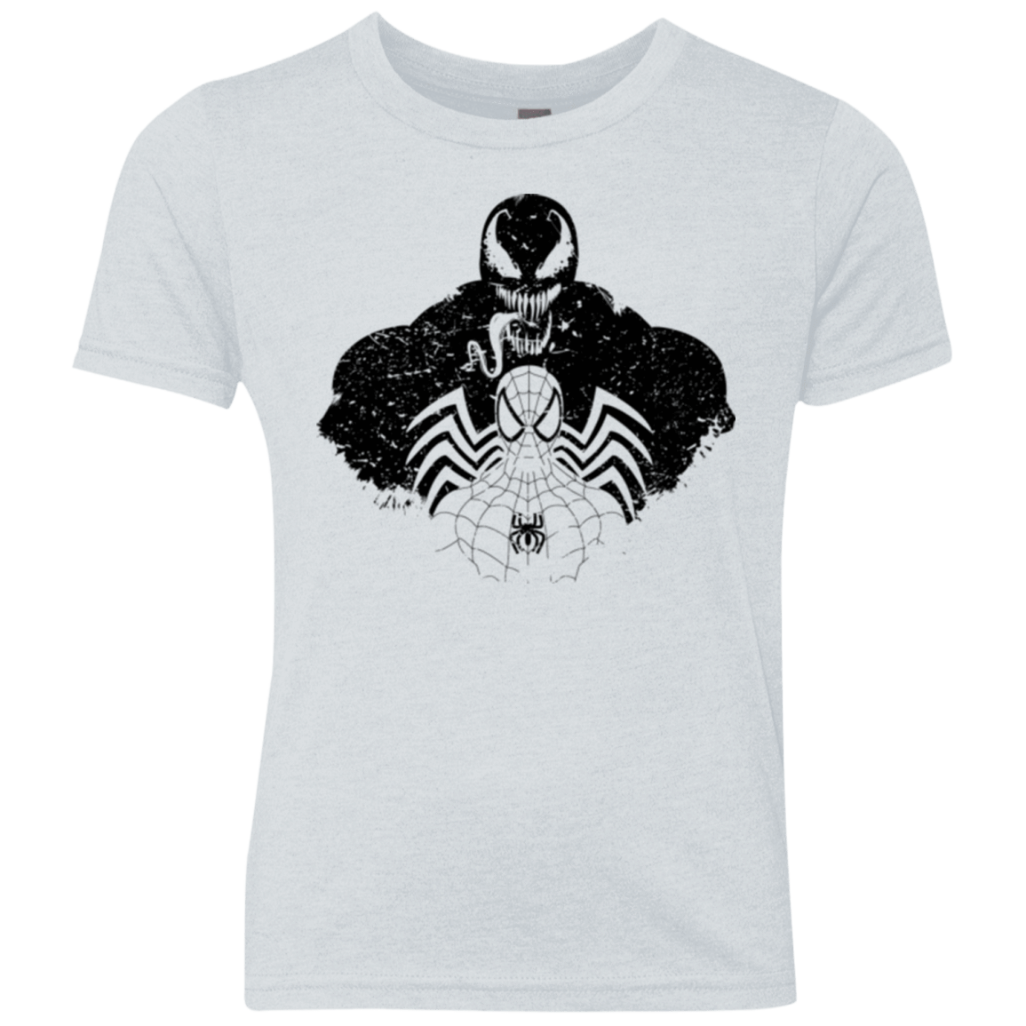 T-Shirts Heather White / YXS Dark Spider Shadow Youth Triblend T-Shirt