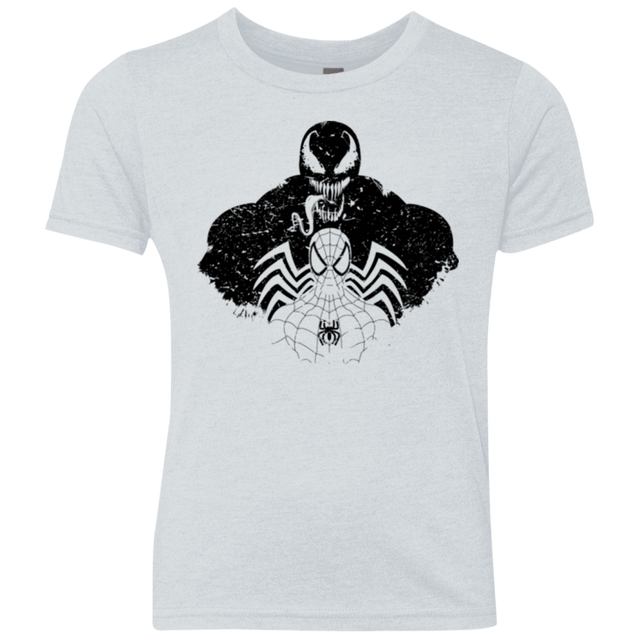 T-Shirts Heather White / YXS Dark Spider Shadow Youth Triblend T-Shirt