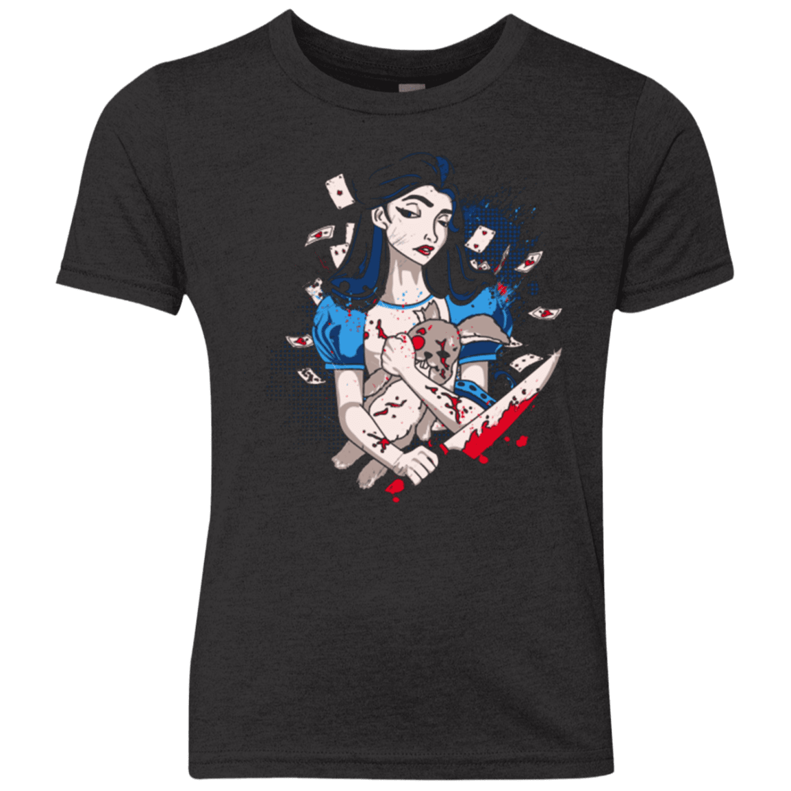 T-Shirts Vintage Black / YXS Dark Wonderland Youth Triblend T-Shirt