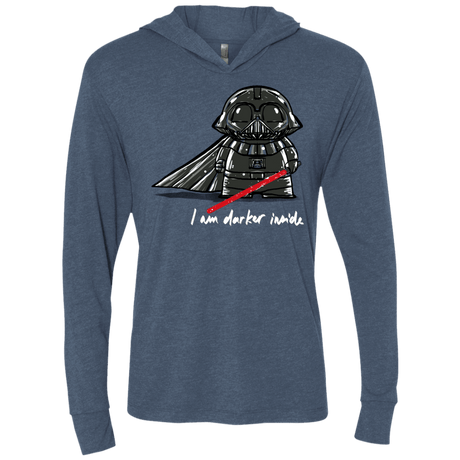 T-Shirts Indigo / X-Small Darker Inside Triblend Long Sleeve Hoodie Tee