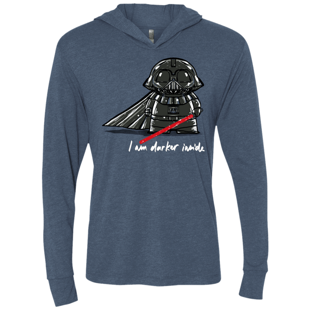 T-Shirts Indigo / X-Small Darker Inside Triblend Long Sleeve Hoodie Tee