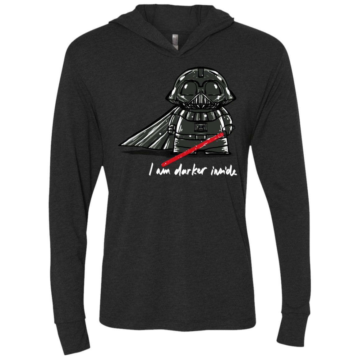 T-Shirts Vintage Black / X-Small Darker Inside Triblend Long Sleeve Hoodie Tee