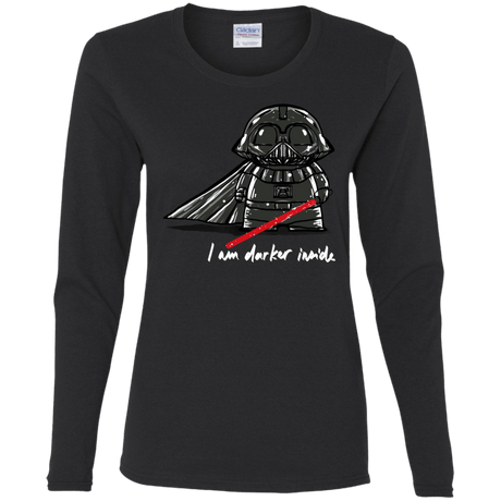 T-Shirts Black / S Darker Inside Women's Long Sleeve T-Shirt