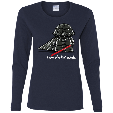 T-Shirts Navy / S Darker Inside Women's Long Sleeve T-Shirt