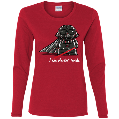 T-Shirts Red / S Darker Inside Women's Long Sleeve T-Shirt