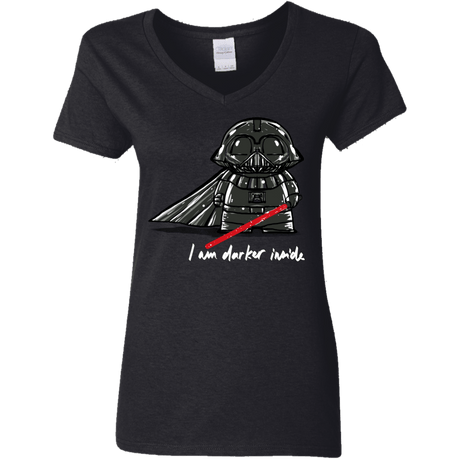 T-Shirts Black / S Darker Inside Women's V-Neck T-Shirt