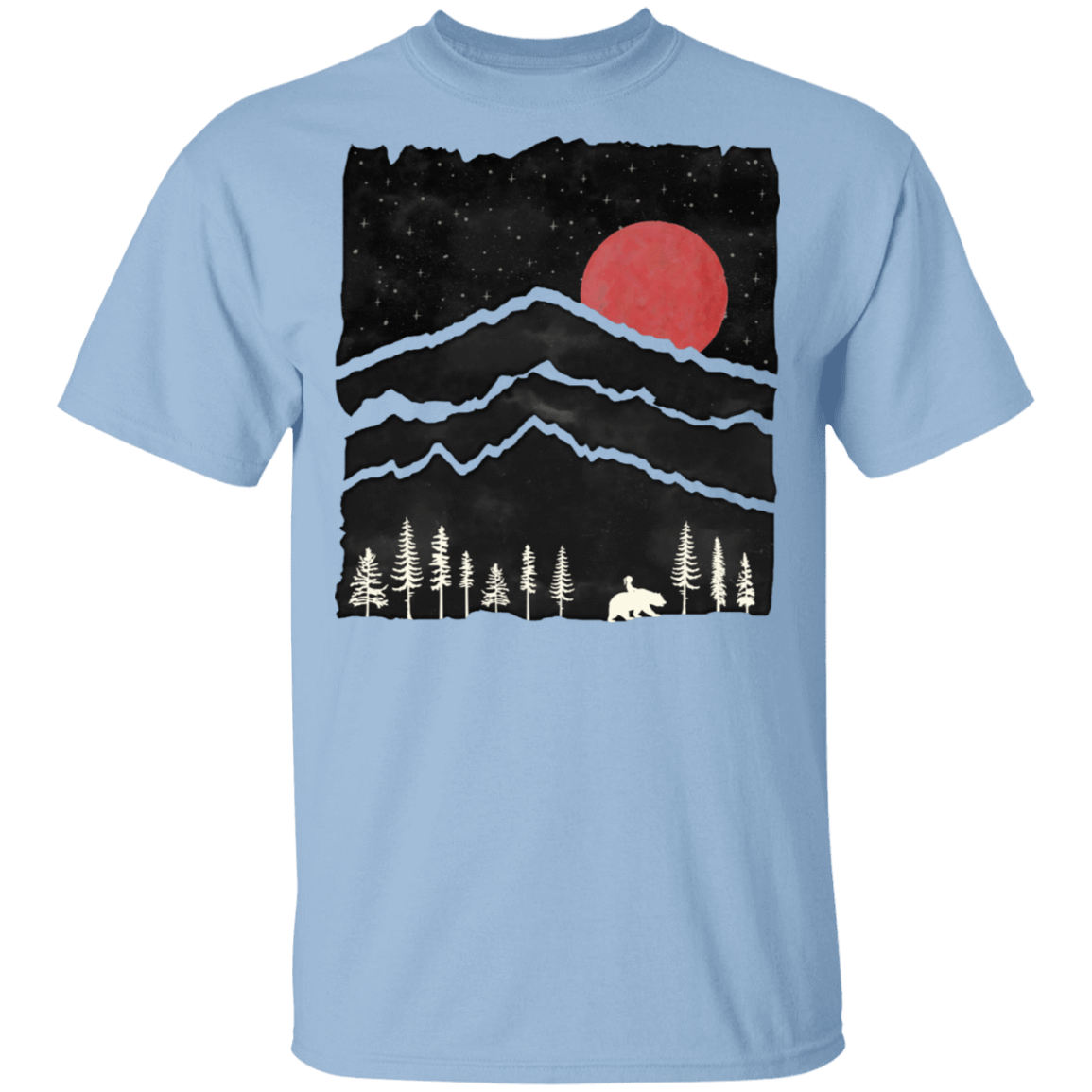 T-Shirts Light Blue / S Darkness Falls Bear Walk T-Shirt