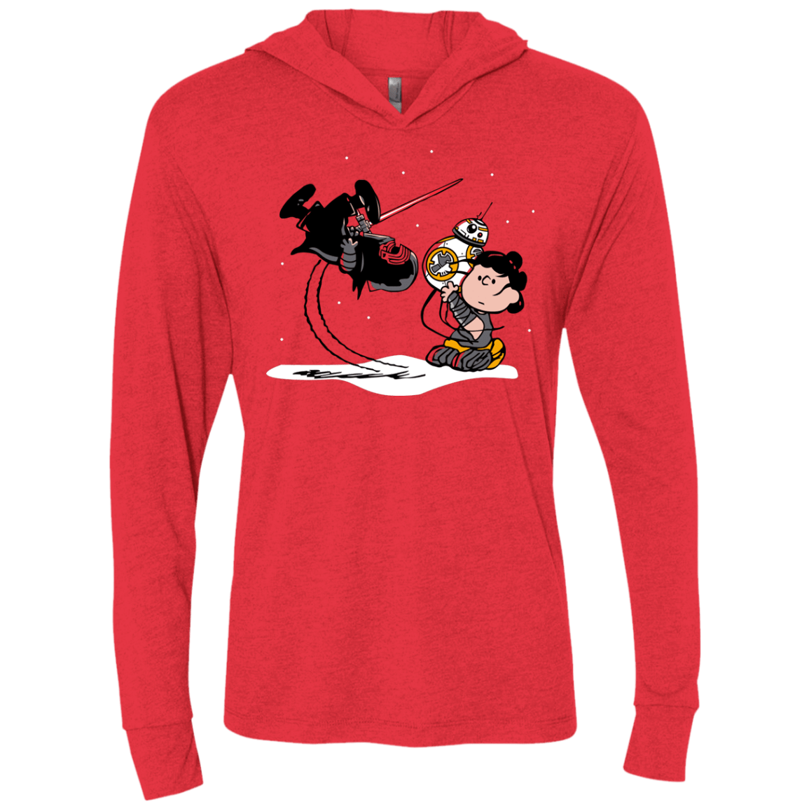 T-Shirts Vintage Red / X-Small Darkness Falls Triblend Long Sleeve Hoodie Tee