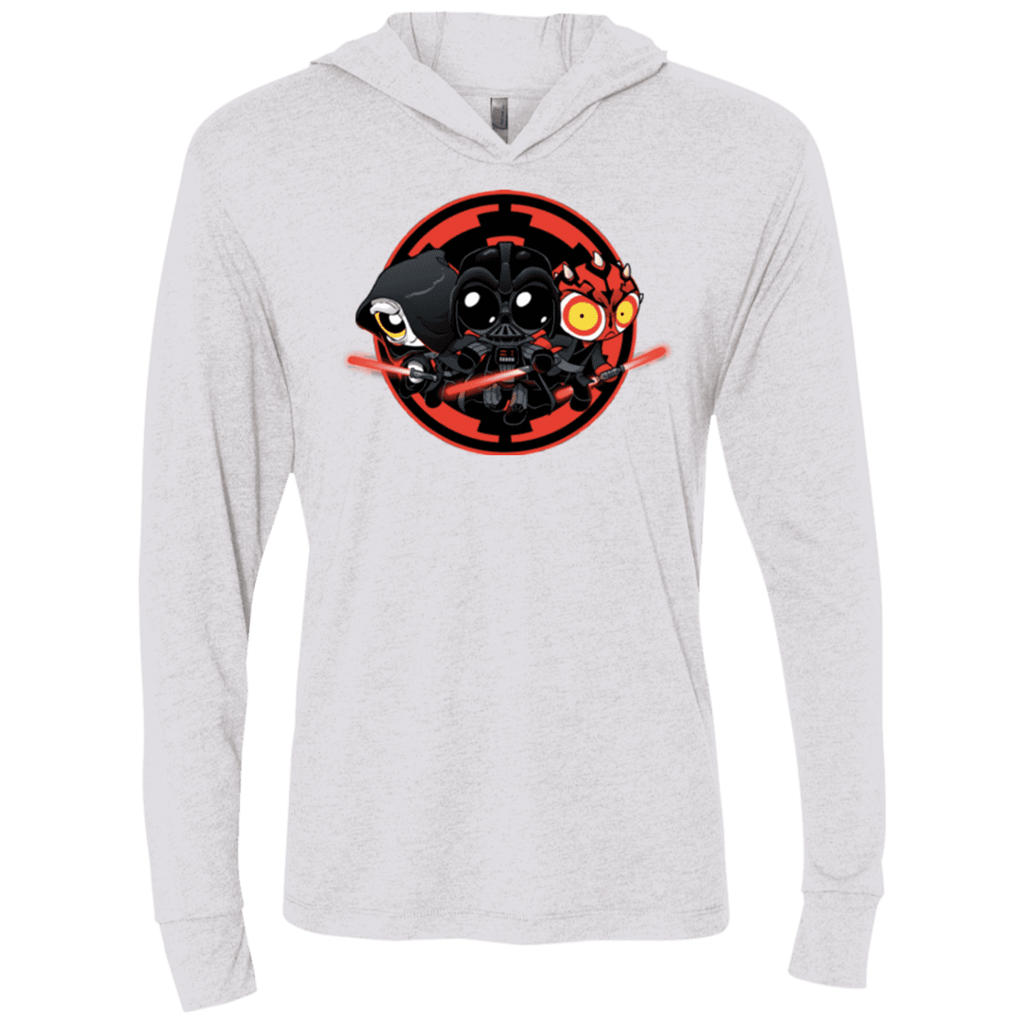 T-Shirts Heather White / X-Small Darkside (1) Triblend Long Sleeve Hoodie Tee