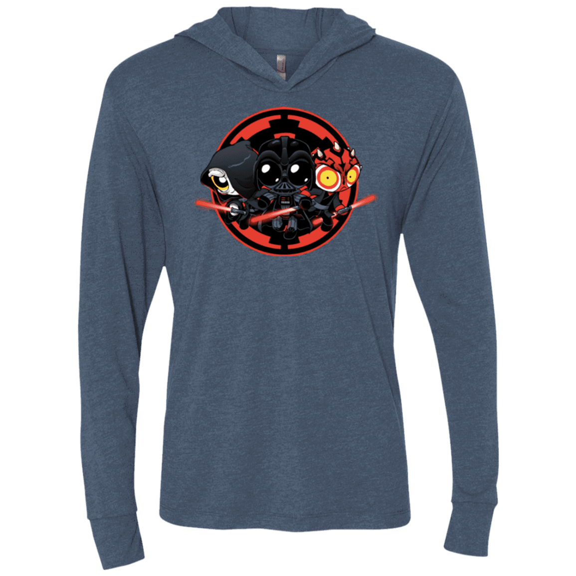 T-Shirts Indigo / X-Small Darkside (1) Triblend Long Sleeve Hoodie Tee