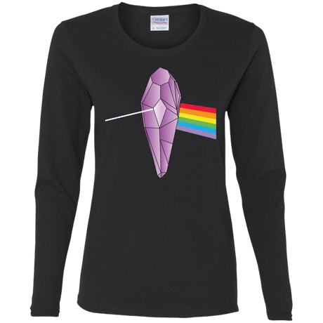 T-Shirts Black / S Darkside Of The Crystal Women's Long Sleeve T-Shirt