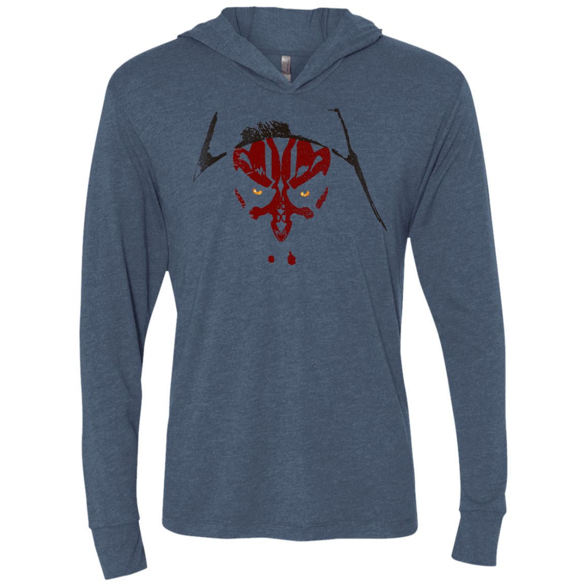 T-Shirts Indigo / X-Small Darth M Triblend Long Sleeve Hoodie Tee