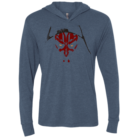 T-Shirts Indigo / X-Small Darth M Triblend Long Sleeve Hoodie Tee