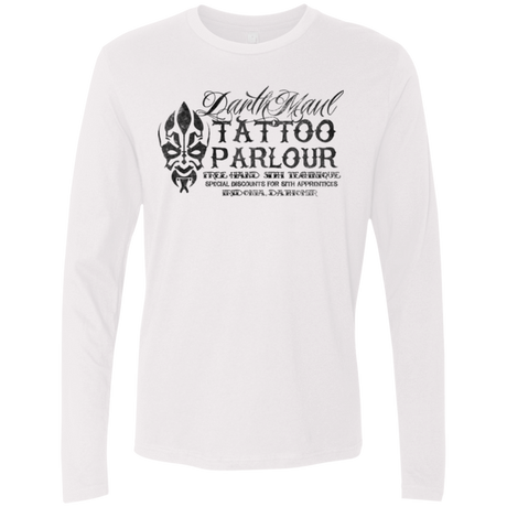 T-Shirts White / Small Darth Maul Tattoo Parlour Men's Premium Long Sleeve