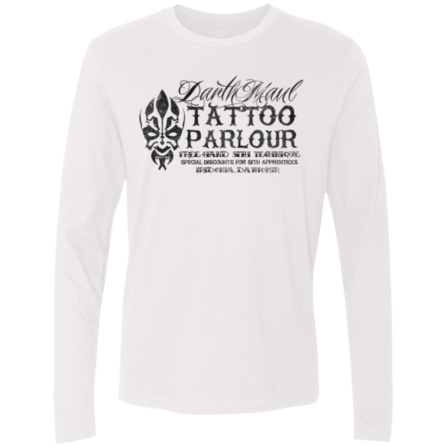 T-Shirts White / Small Darth Maul Tattoo Parlour Men's Premium Long Sleeve