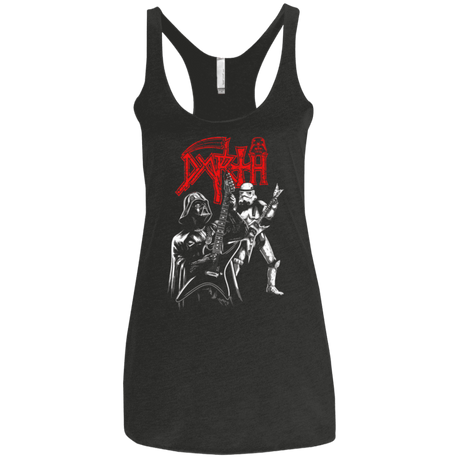 T-Shirts Vintage Black / X-Small DARTH METAL Women's Triblend Racerback Tank
