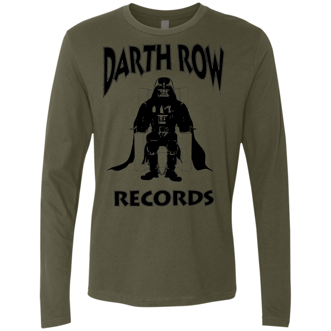 T-Shirts Military Green / Small Darth Row Records Men's Premium Long Sleeve