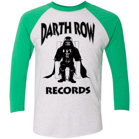 T-Shirts Heather White/Envy / X-Small Darth Row Records Men's Triblend 3/4 Sleeve