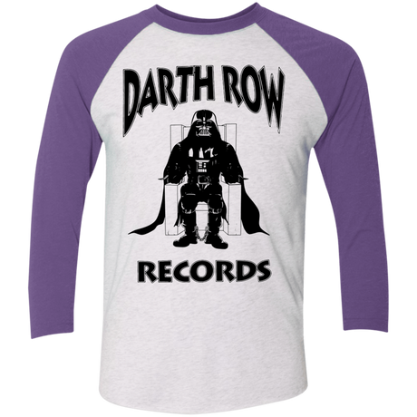 T-Shirts Heather White/Purple Rush / X-Small Darth Row Records Men's Triblend 3/4 Sleeve