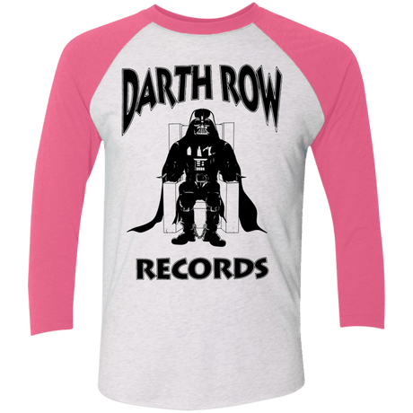 T-Shirts Heather White/Vintage Pink / X-Small Darth Row Records Men's Triblend 3/4 Sleeve