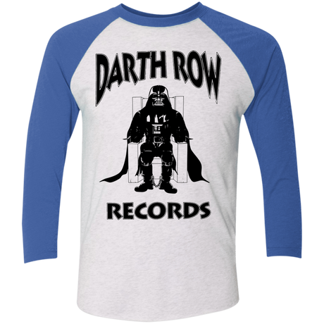 T-Shirts Heather White/Vintage Royal / X-Small Darth Row Records Men's Triblend 3/4 Sleeve